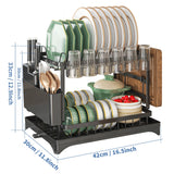 2 Tier Premium Carbon Steel Dish Rack Kitchen