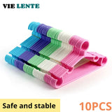 10-Piece Candy Colored Plastic Baby & Kids Clothes Hangers Set