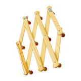 Expandable Wall-Mounted Wooden Accordion Coat Rack with 10 Peg Hooks