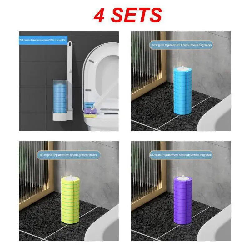 Disposable Toilet Brush Cleaner With Long Handle