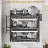 Wall-Mounted Kitchen Dish Rack Organizer with Drainboard