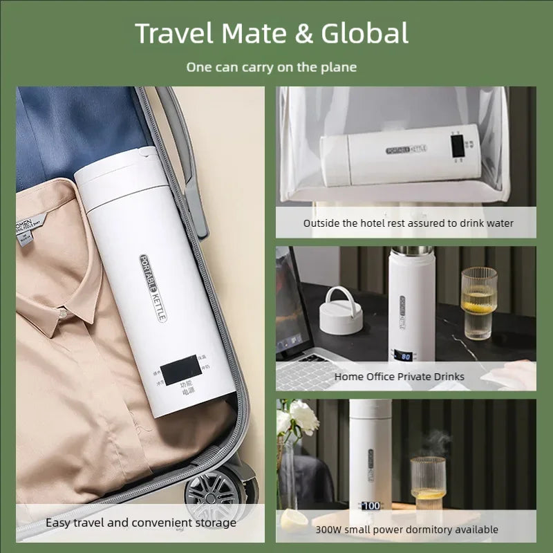 Portable Electric Heating Water Cup 100-240V Small Travel Easy