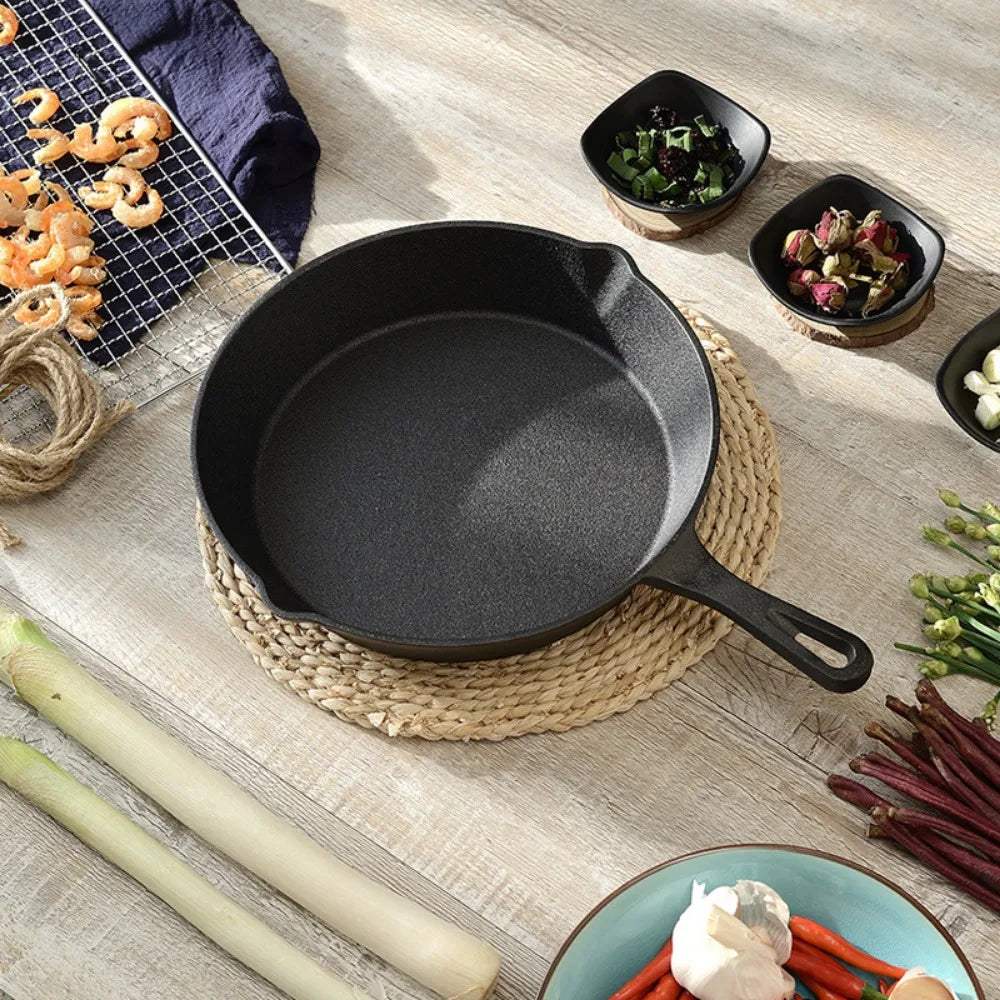 Cast Iron Skillet Frying Pan with Drip-Spout