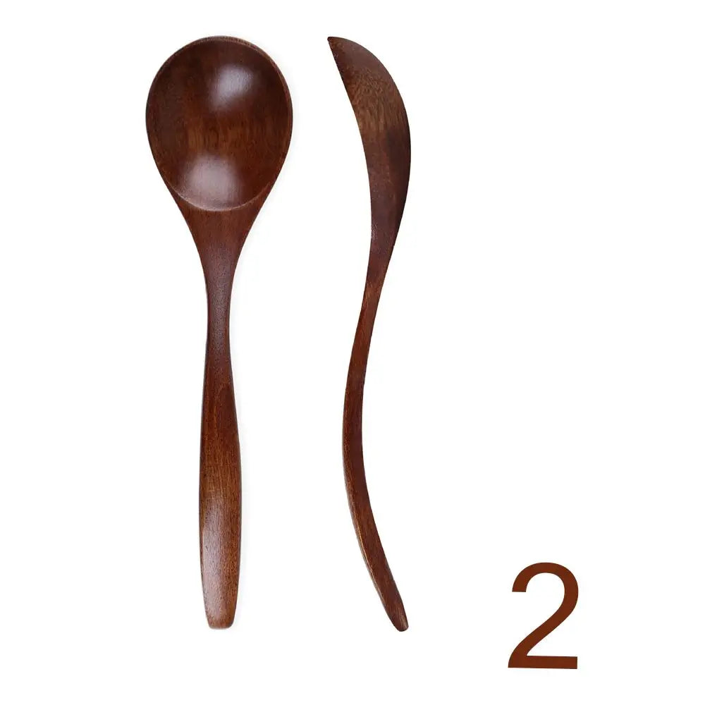 Wooden Spoon Japanese Lacquer Long Handle