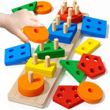 Early Education Geometric Set Columns Building Blocks