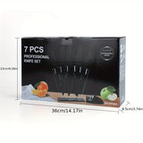 Kitchen Knife 7-piece Set, Black Professional Stainless Steel