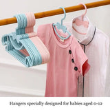 10-Piece Kids Pastel Clothes Hangers Set with Integrated Skirt Clips