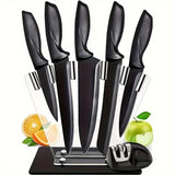 Kitchen Knife 7-piece Set, Black Professional Stainless Steel