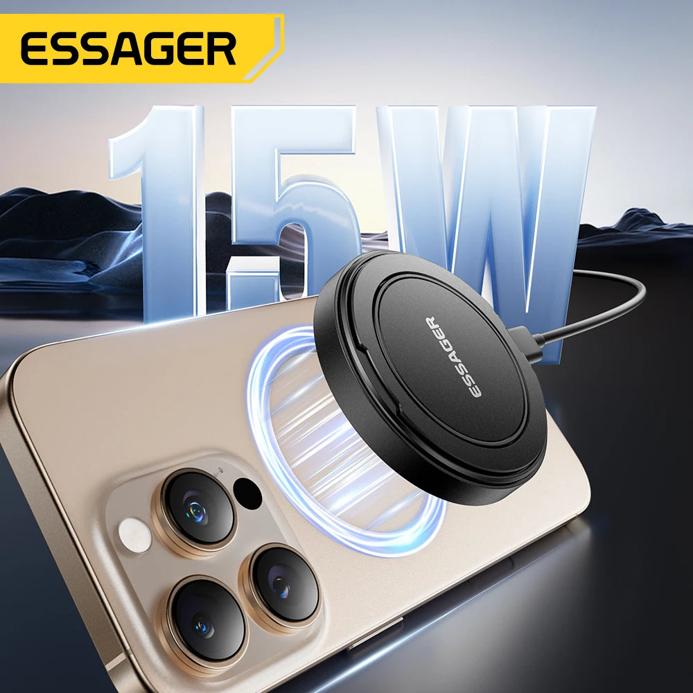 Essager 15W Magnetic Wireless Charger with Foldable Stand – iPhone & AirPods Fast Charging