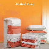 Home Storage Vacuum Bags for Storing Clothes Blankets No Pump Need