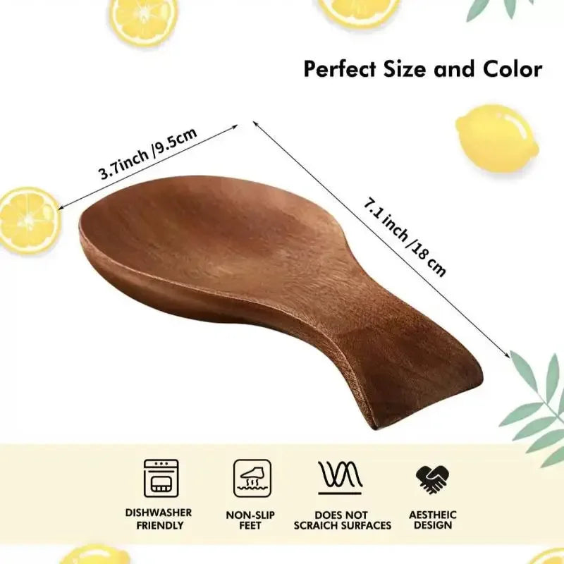 Wooden Spoon Holder Rest Eco Friendly
