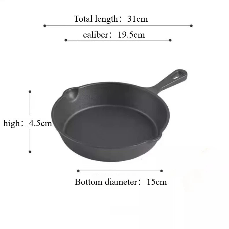 Cast Iron Skillet Frying Pan with Drip-Spout
