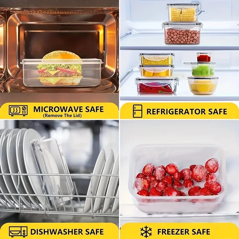 Microwave-Safe Plastic Food Storage Container Set – Leakproof Kitchen Organiser