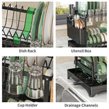 2 Tier Premium Carbon Steel Dish Rack Kitchen