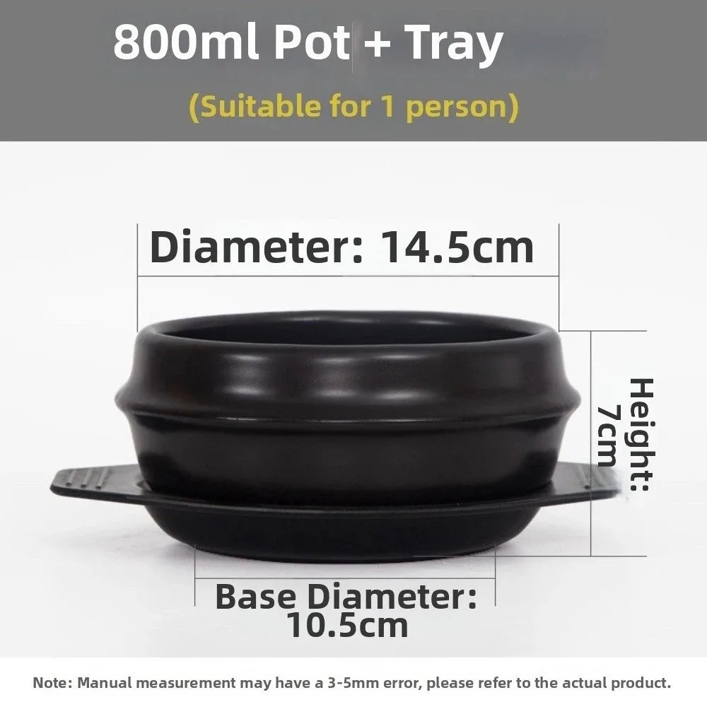 Premium Thickened Korean Stone Pot with Tray Heat-Resistant