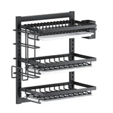 Wall-Mounted Kitchen Dish Rack Organizer with Drainboard