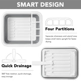 Kitchen Foldable Dish Plate Rack with Drainer