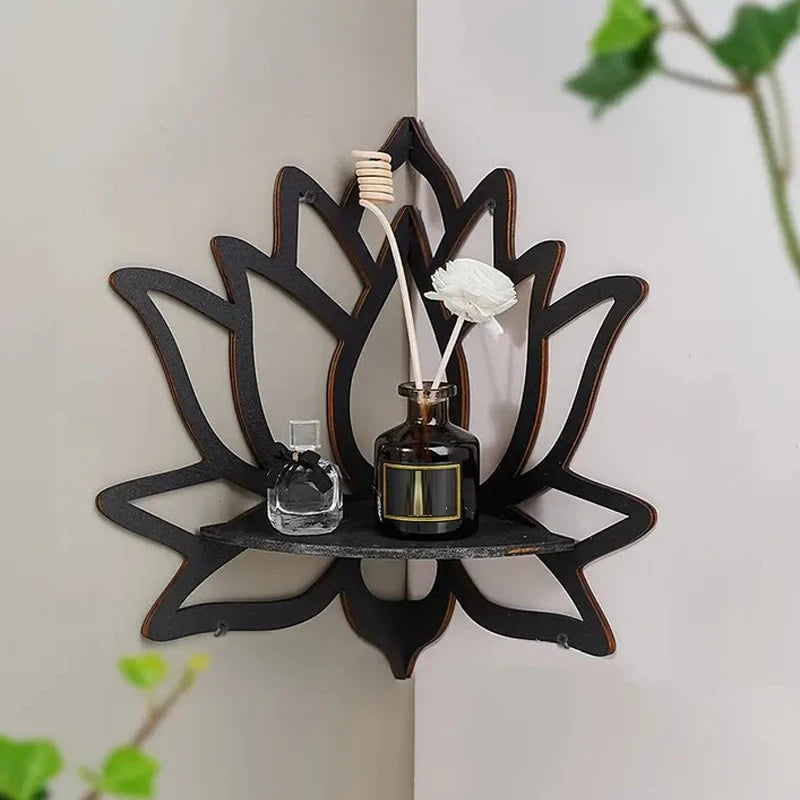 Wooden Lotus Hollow Decorative Rack Aromatherapy Organiser Holder