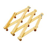 Expandable Wall-Mounted Wooden Accordion Coat Rack with 10 Peg Hooks
