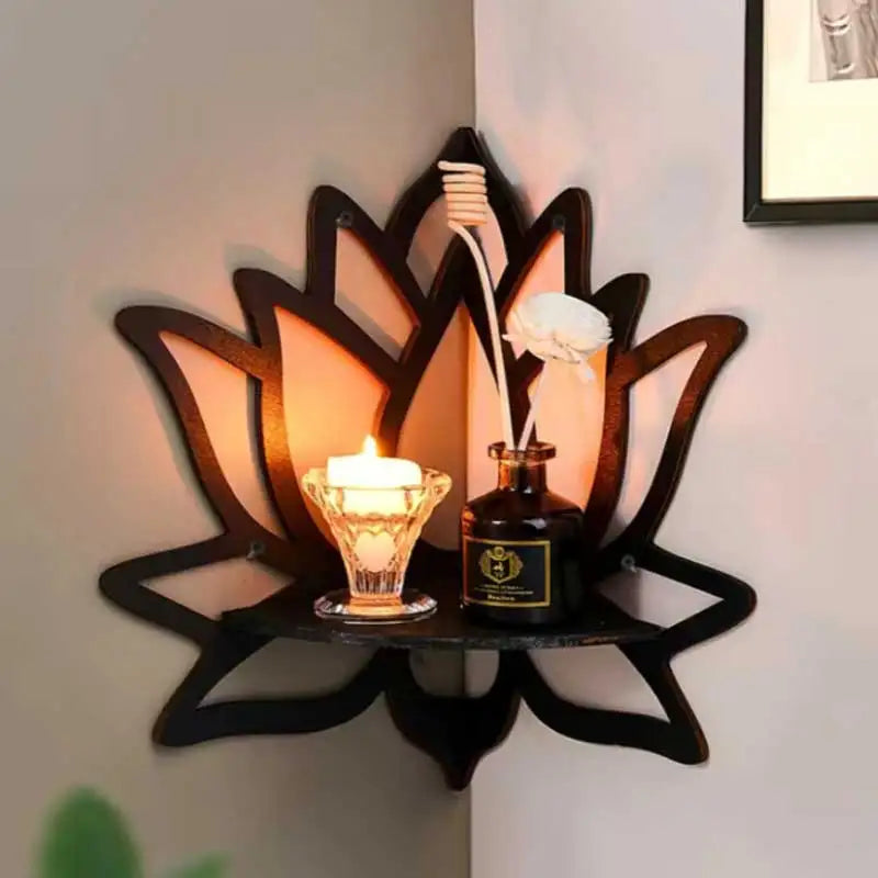Wooden Lotus Hollow Decorative Rack Aromatherapy Organiser Holder