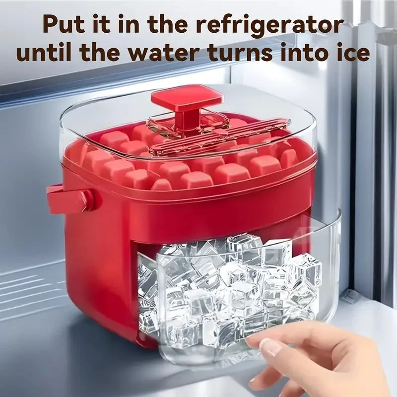 48-Grid Ice Ball Maker Double-Layer Ice Storage Barrel with Mold