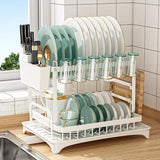 2 Tier Premium Carbon Steel Dish Rack Kitchen Organizer