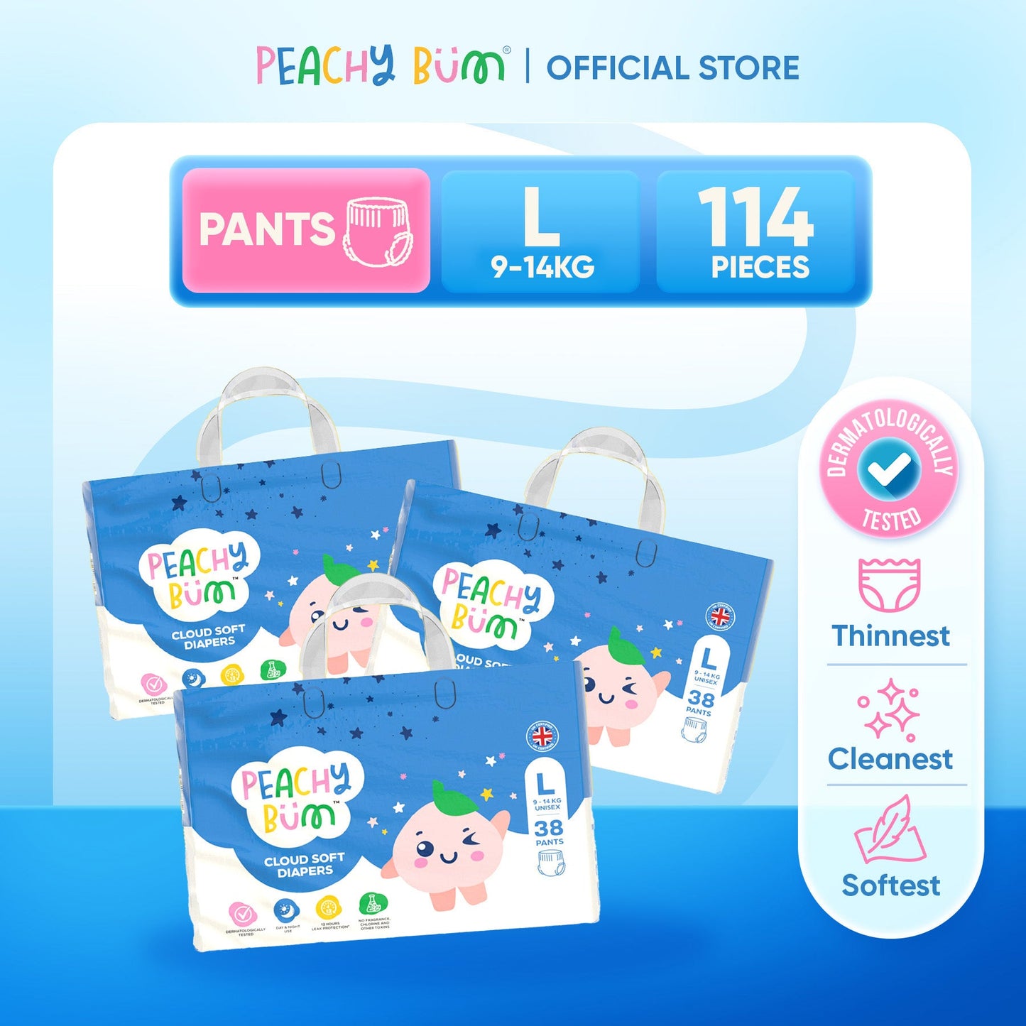Peachy Bum Trial Pack Cloud Soft Diapers