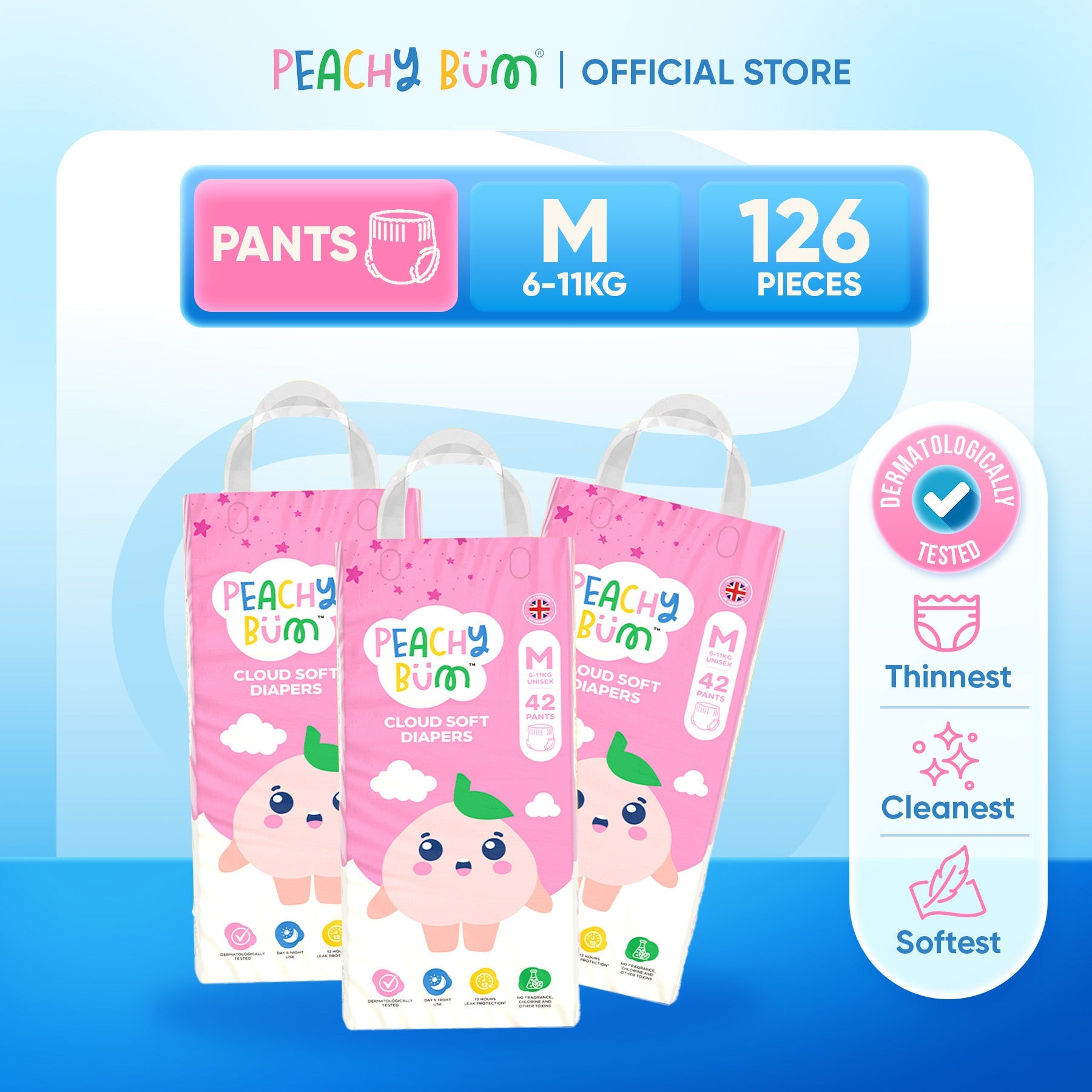 Peachy Bum Trial Pack Cloud Soft Diapers