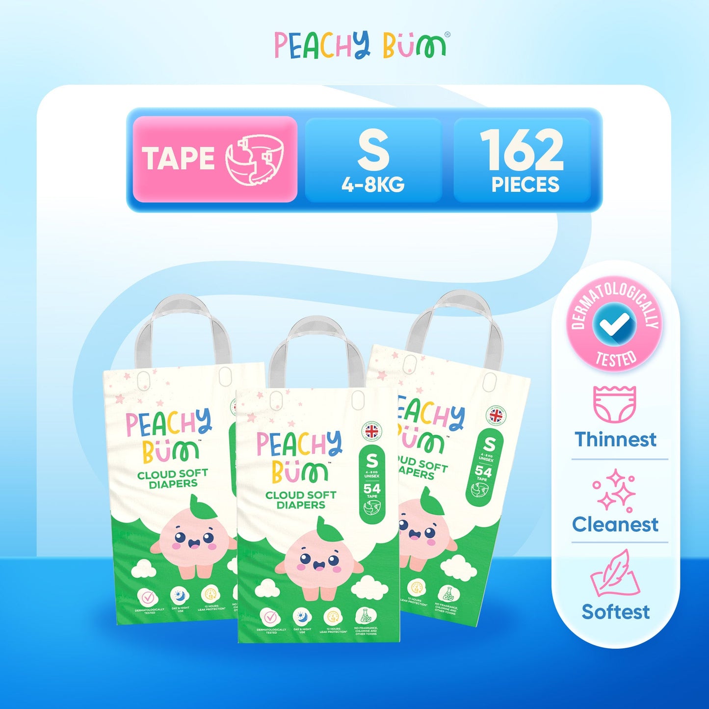 Peachy Bum Trial Pack Cloud Soft Diapers