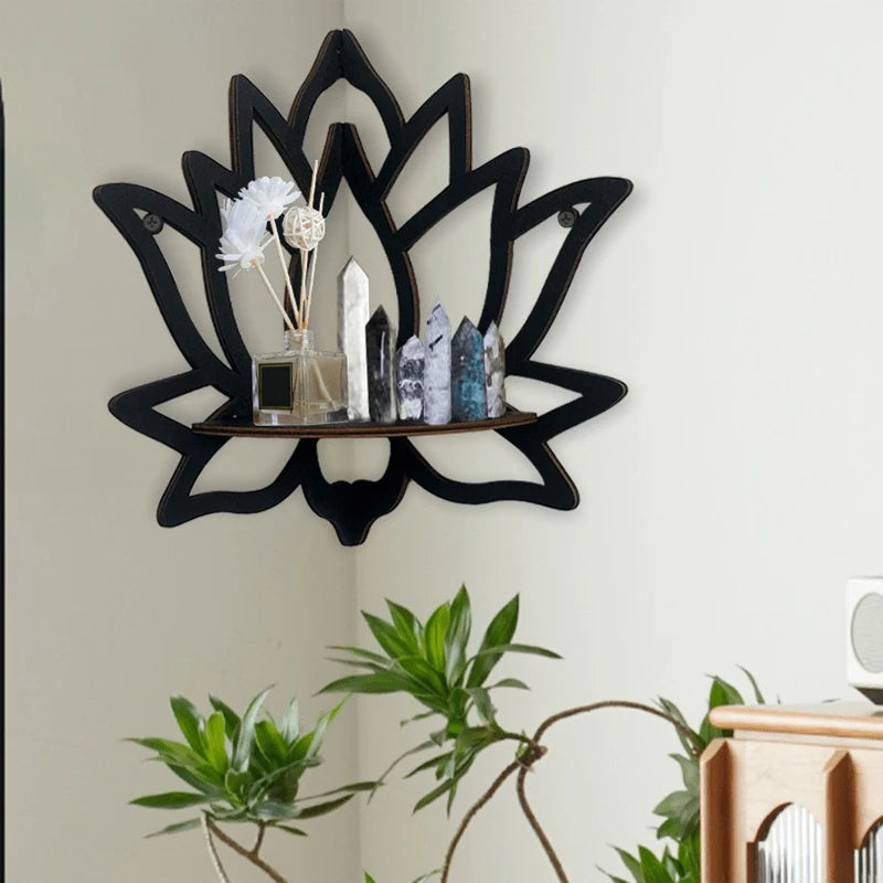 Wooden Lotus Hollow Decorative Rack Aromatherapy Organiser Holder