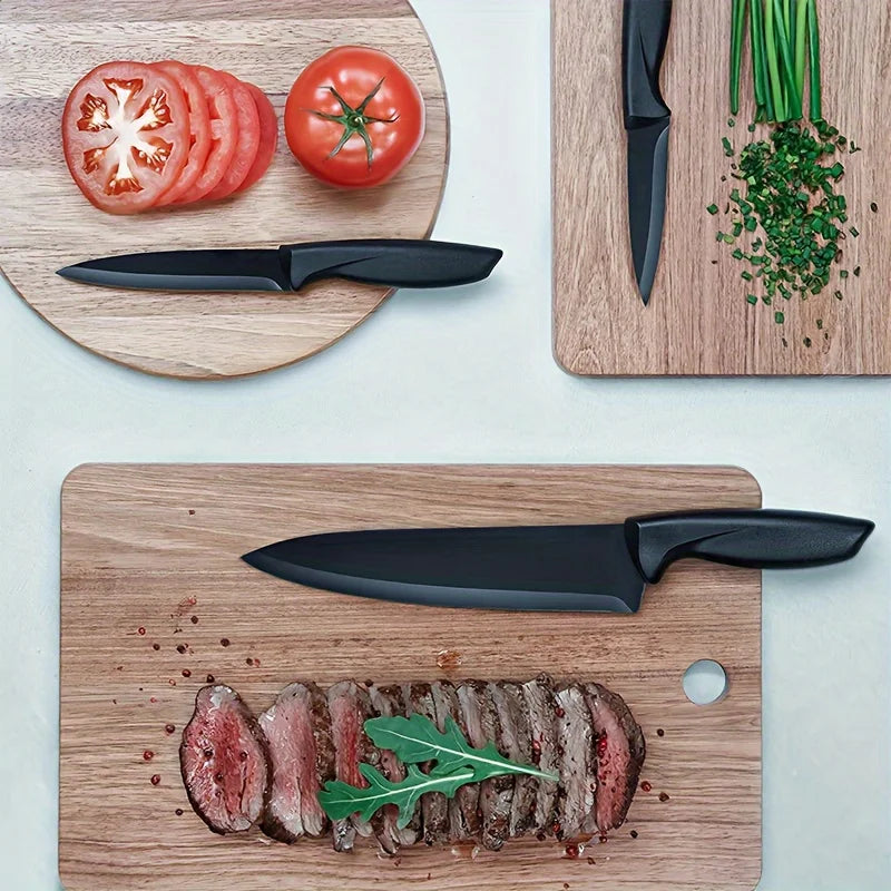 Kitchen Knife 7-piece Set, Black Professional Stainless Steel