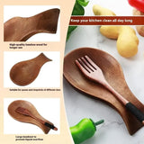 Wooden Spoon Holder Rest Eco Friendly