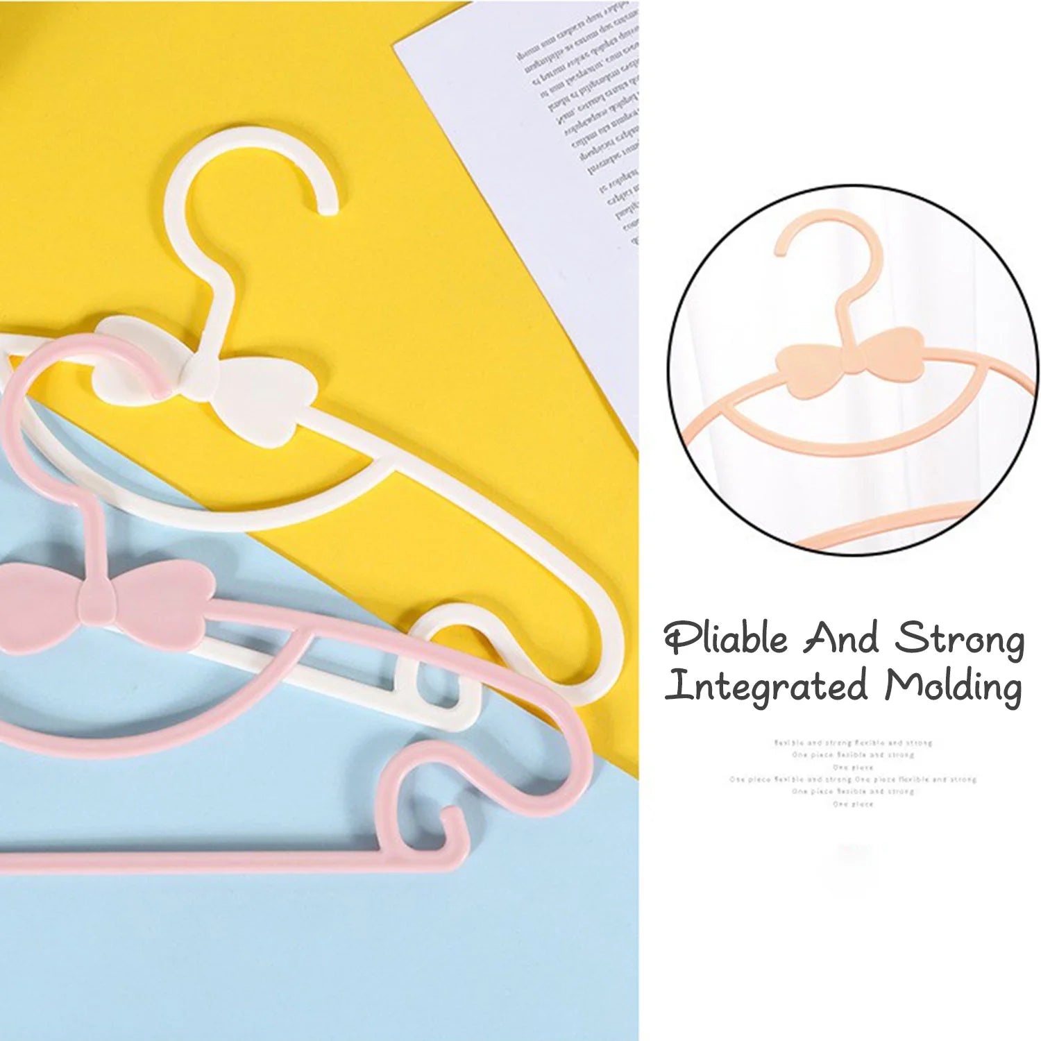 10-Piece Kids Pastel Clothes Hangers Set with Integrated Skirt Clips