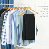 Premium Solid Wood Coat Hangers with Non-Slip Bar & 360° Swivel Hook