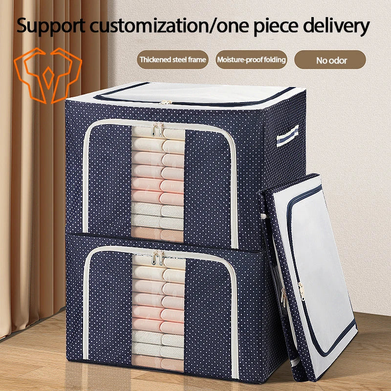 Storage Box Steel Frame Folding Household Clothes Organizer