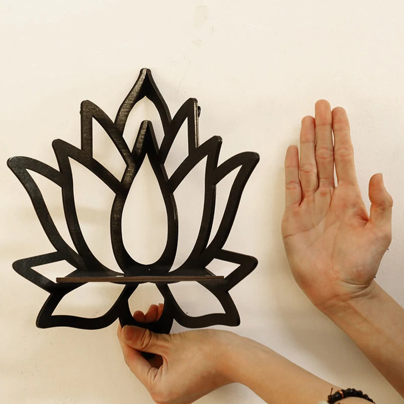 Wooden Lotus Hollow Decorative Rack Aromatherapy Organiser Holder