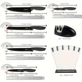Kitchen Knife 7-piece Set, Black Professional Stainless Steel
