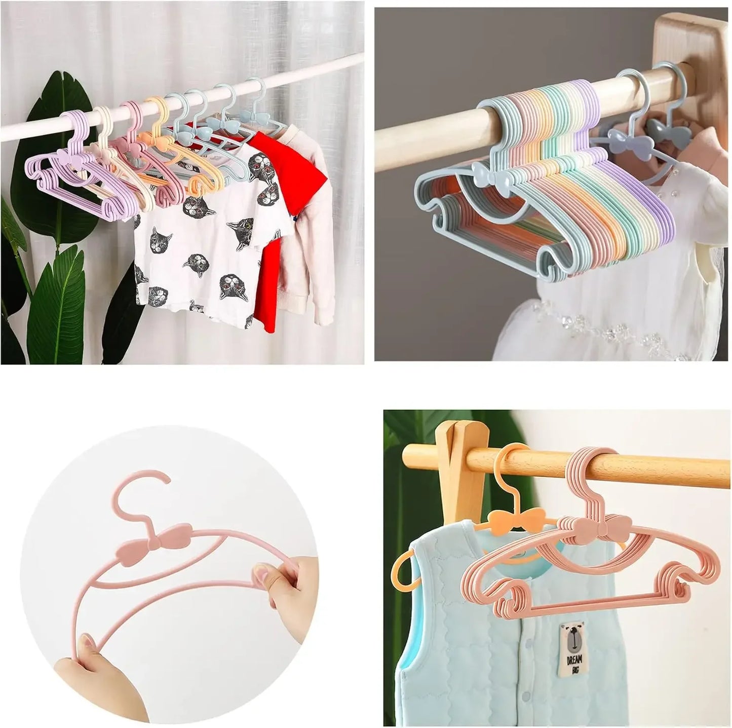Non-Slip Plastic Baby & Kids Clothes Hangers Set 10PCS