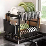 2 Tier Premium Carbon Steel Dish Rack Kitchen Organizer