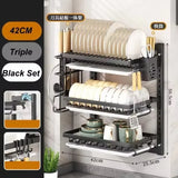 Wall-Mounted Kitchen Dish Rack Organizer with Drainboard