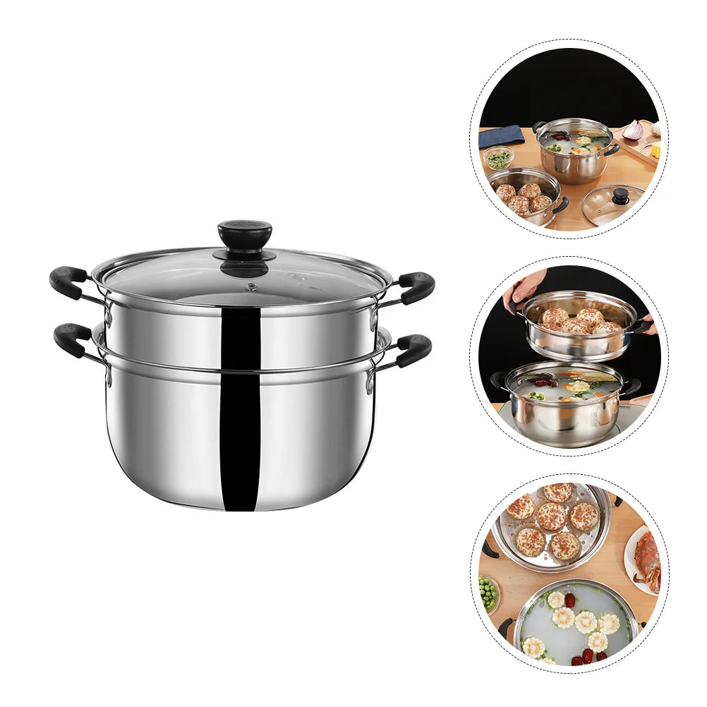 2 Layer Stainless Steel Thickened Steamer Soup Pot 20 CM