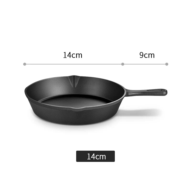 Cast Iron Skillet Frying Pan Iron Cookware Omelets Pancake Pot Oven Safe
