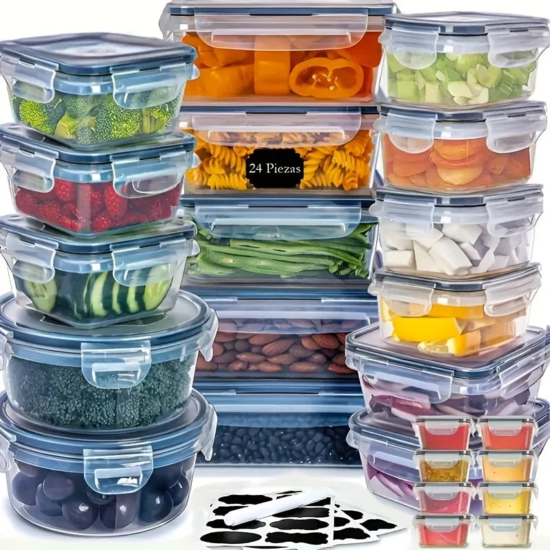 Microwave-Safe Plastic Food Storage Container Set – Leakproof Kitchen Organiser