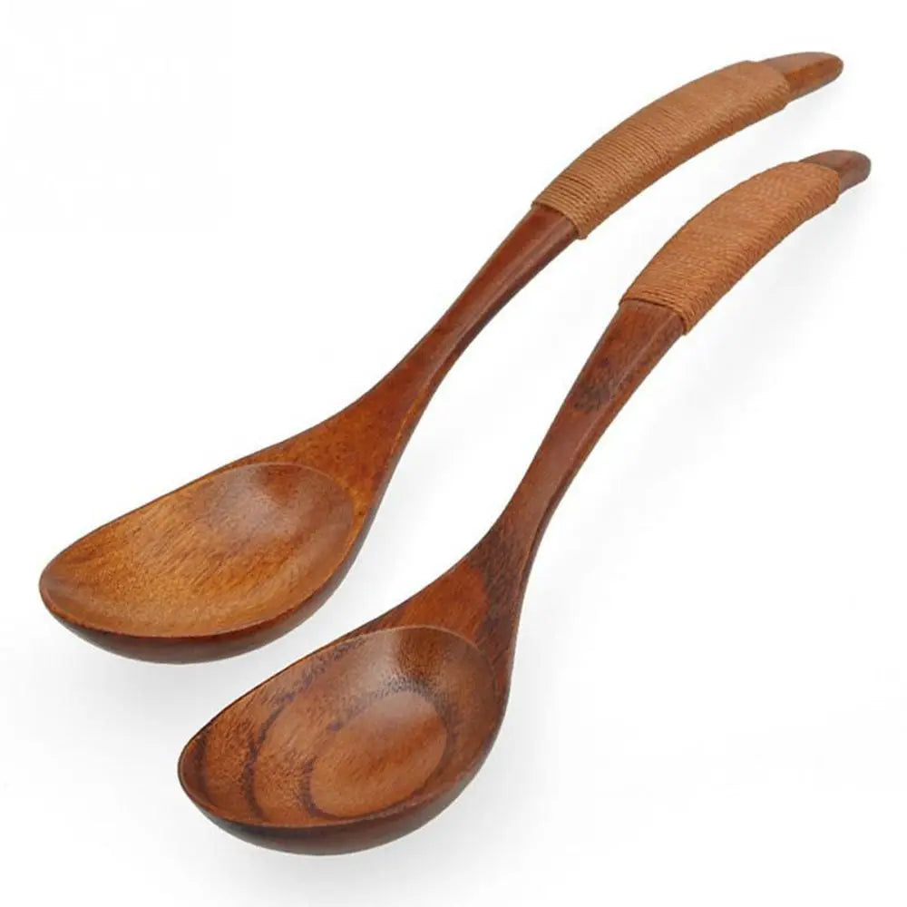 Wooden Spoon Japanese Lacquer Long Handle