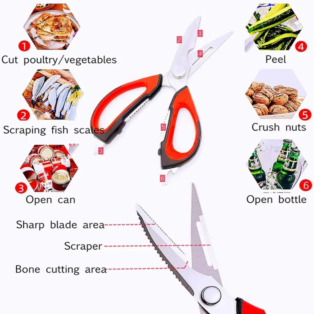 Kitchen Scissors with Holder for Meat/Vegetables/BBQ/Herbs