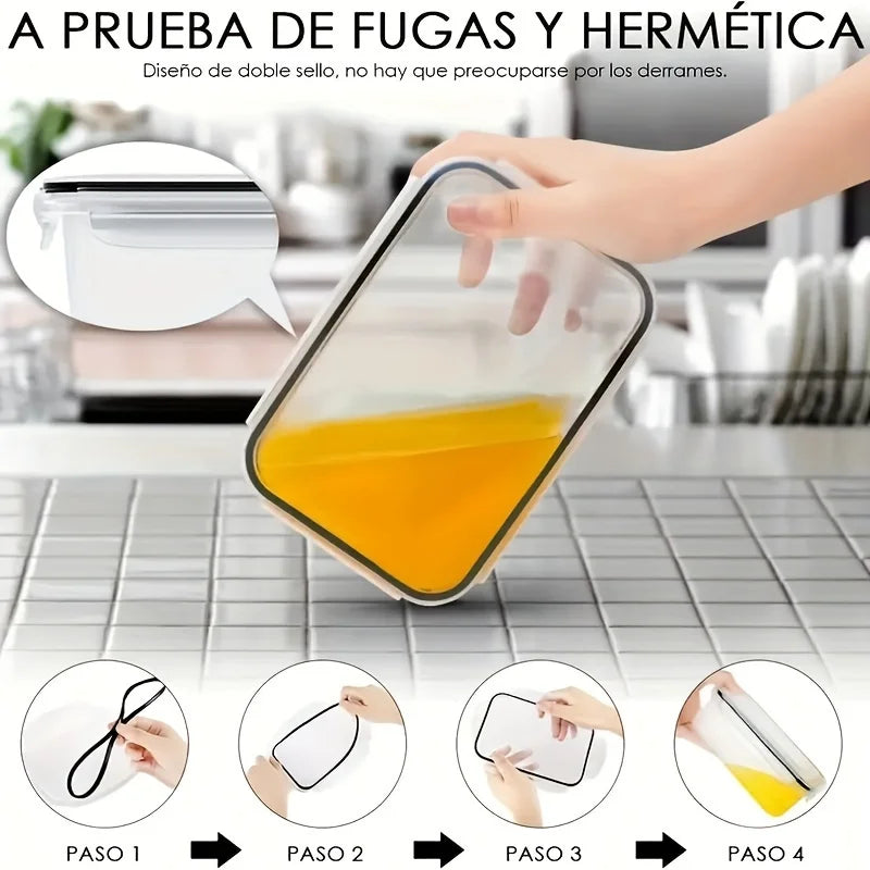Microwave-Safe Plastic Food Storage Container Set – Leakproof Kitchen Organiser