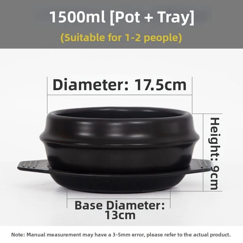 Premium Thickened Korean Stone Pot with Tray Heat-Resistant