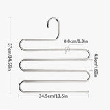 1PC Stainless Steel Pants Rack Five-Layer Multi-Functional Hanger