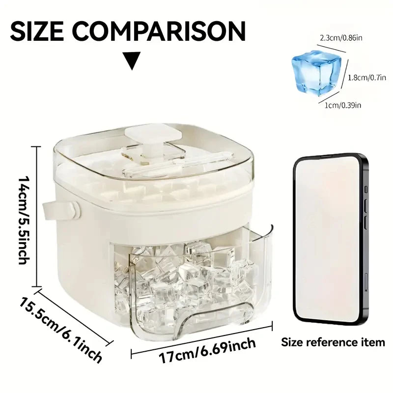 48-Grid Ice Ball Maker Double-Layer Ice Storage Barrel with Mold