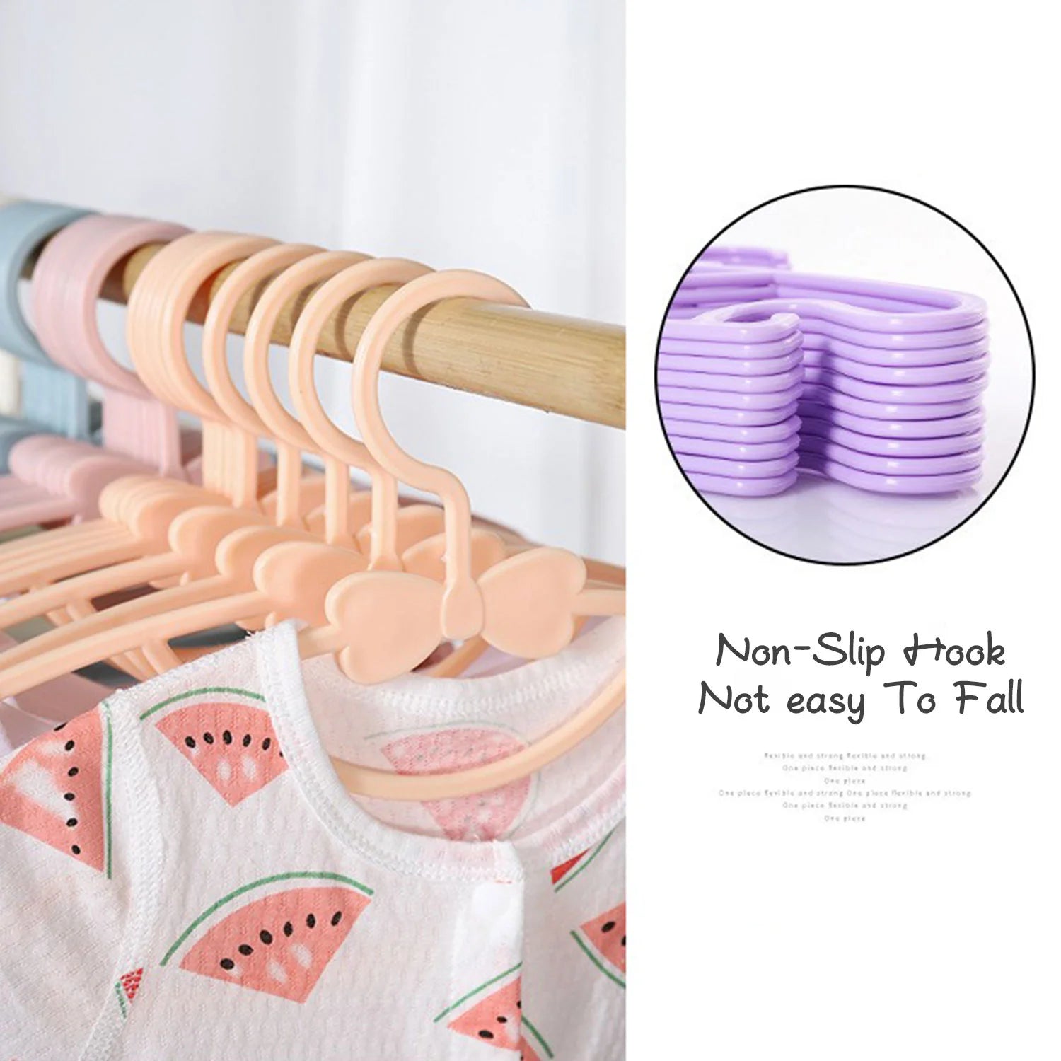 10-Piece Kids Pastel Clothes Hangers Set with Integrated Skirt Clips